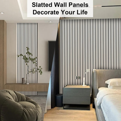 DGSL 2 Pack Wood Wall Panels, 47.2'' x 23.6'' Wood Slat Wall Panel for Interior Wall and Ceiling Decor 3D Fluted Wood panel, White Vine - WoodArtSupply