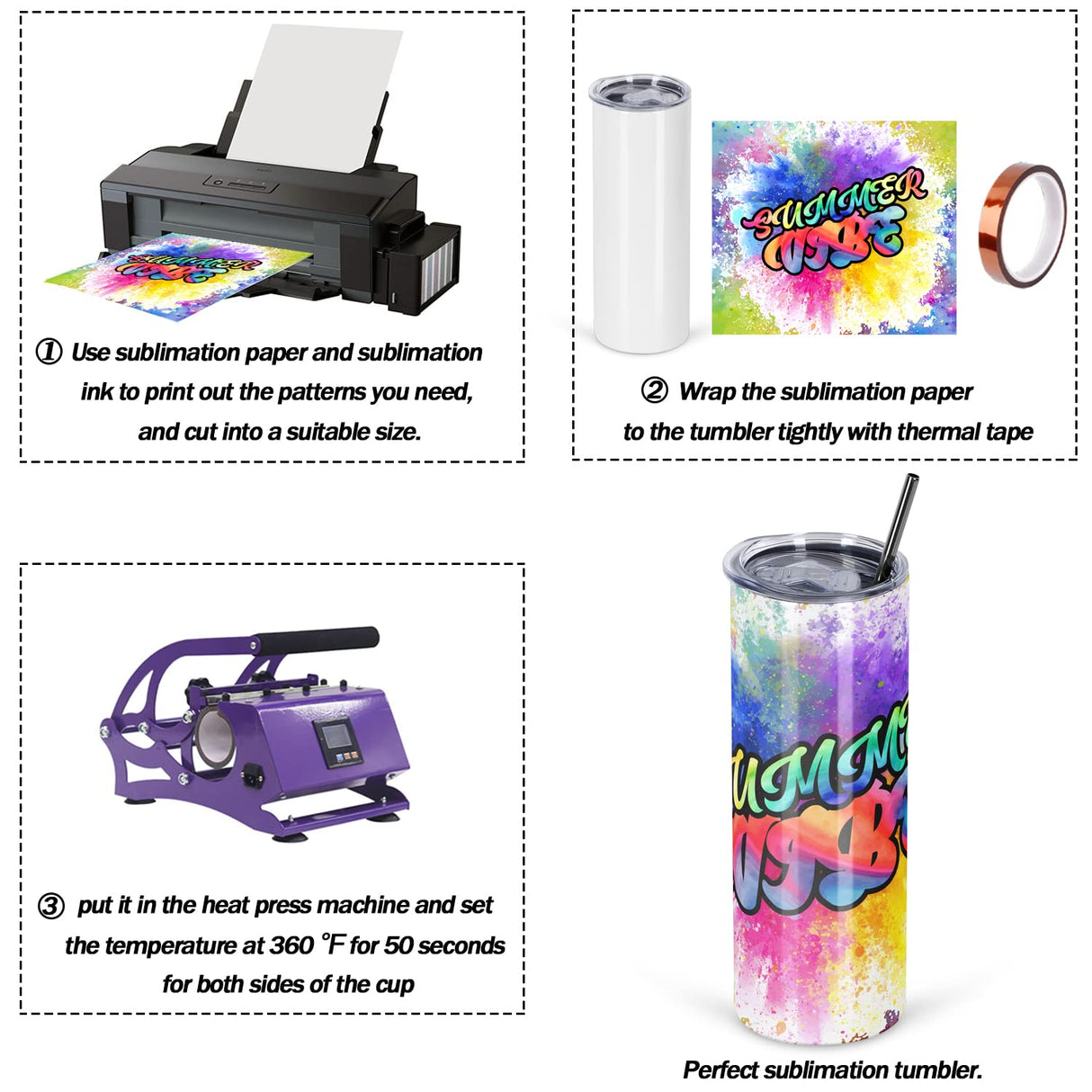 Micellwuu 50 Pack Sublimation Tumblers Bulk 20 oz Skinny Straight，Stainless Steel Sublimation Blanks Skinny Tumbler Cups White, Individually Boxed Micellwuu