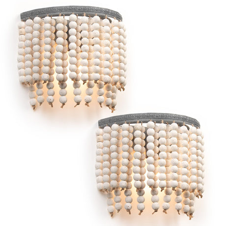 JCPYIUL Boho Wall Sconces Set of Two, Gorgeous Bedroom Wall Sconces Decor, Vintage Wood Wall Sconces Set of 2 for Farmhouse, Bedroom, Livingroom JCPYIUL