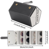 Aubeco Sunglasses Travel Case, Foldable 5 Slot Eyeglass Organizer, Hanging Storage Box for Women and Men Aubeco