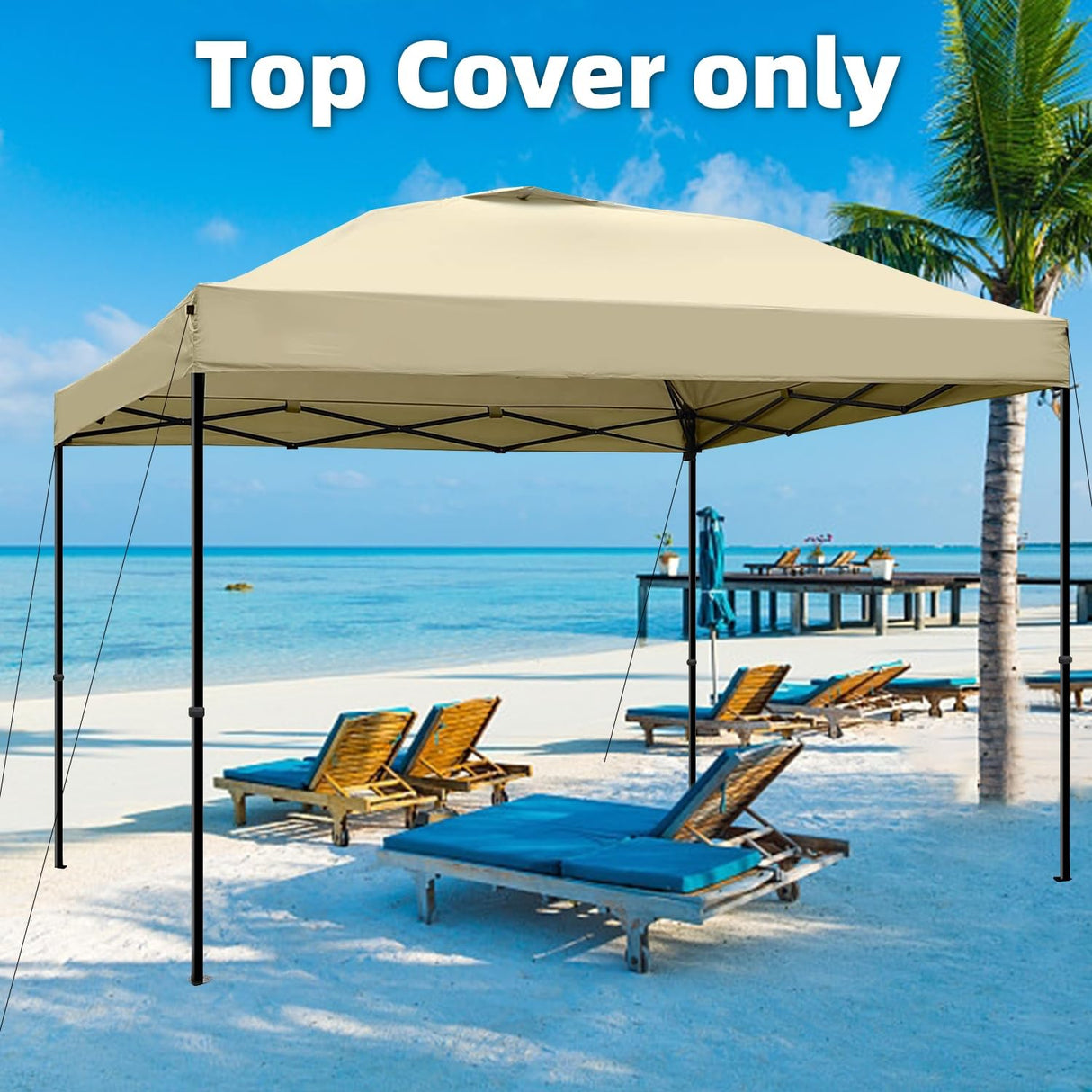 Jorohiker 10x10 Canopy Replacement Top Cover,Pop Up Canopy Tent Top with Air Vent Ropes, Waterproof Sunshade Silver Coated Oxford Cloth for Outdoor Garden Patio Picnic Camping(Top Only,301 * 301cm) Jorohiker