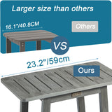 HDPS Shower Bench Seat for Inside Shower, Waterproof Shower Stool for Shaving Legs, Poly Lumber Shower Chair Seat, Bathroom Shower Foot Rest Stool with Storage Shelf, No-Slip, Gray KaimuBench