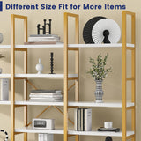 Jehiatek Gold Bookshelf 5 Tiers, Geometric Bookcase, 71"L x 71"H Tall Etagere Book Case, Sturdy Metal Frame, Freestanding Display Shelving Unit for Home, Office, Library Jehiatek