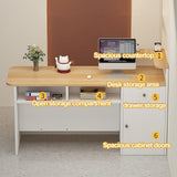 Reception Counter Desk, Modern Retail Counter, Front Desk Reception Room Table, Retail Counter with Display Shelf & Drawers, for Checkout, Lobby, Salon, Retail, Store Shop Clinic Office, Beauty Salon LLINVX