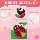 Framed 4 Pack Paint by Numbers Kit for Kids, Cute Cartoon Paint by Number for Kids Ages 4-8 Easy Kids Paint by Number Kits Age 8-12, DIY Acrylic Oil Painting by Numbers for Home Wall Decor 8x8 Inch Fountor