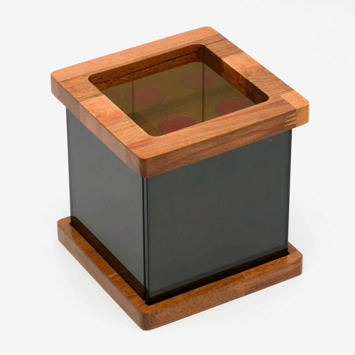 Infinity Mirror Tea Light Holder, Glass Hurricane Candle Holder, Wood Candle Night Lights, Infinity Cube Unique Tea Light Holder, Table Decor, Wedding Gift, Bedroom Night Light, Rustic Home Decor Ashel Art