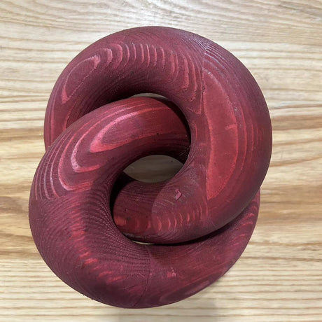 GUDAGUU Wood Knot Decor- 2 Link Wooden Chain Link Decor, Round Coffee Table Decor Book Shelf Decor Accents Art Decor Living Room Decor Items Farmhouse Boho for Christmas Decorations GUDAGUU