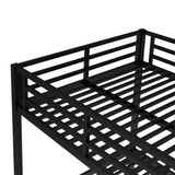 Bellemave Metal Full Over Full Bunk Bed for Adults/Kids,Heavy Duty Adults Bunk Beds with Guardrail & Ladders,Full Size Bunk Beds for Teens,Black Bellemave