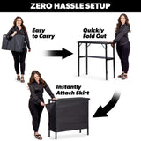 GoBar Portable Bar Table for Events - Pop Up Mobile Bartending Station with Travel Carrying Case - 3 Skirts GoPong