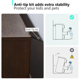 LIDYUK Dark Cherry Dresser for Bedroom, 5 Drawer Dressers & Chests of Drawers, Modern Wood Dresser, 47 Inches Tall Chest of Drawers for Bedroom, Hallway, Living Room LIDYUK