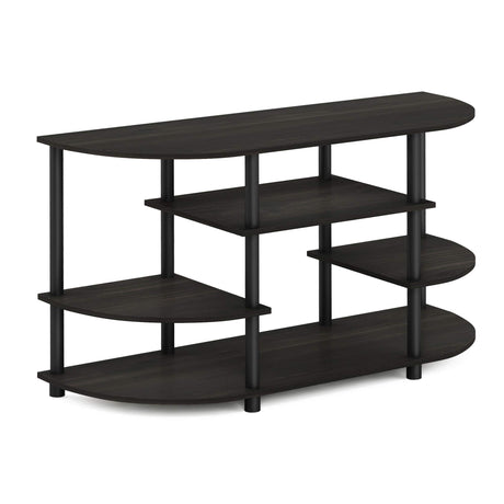 Furinno JAYA Simple Design Corner TV Stand, Espresso/Black Furinno