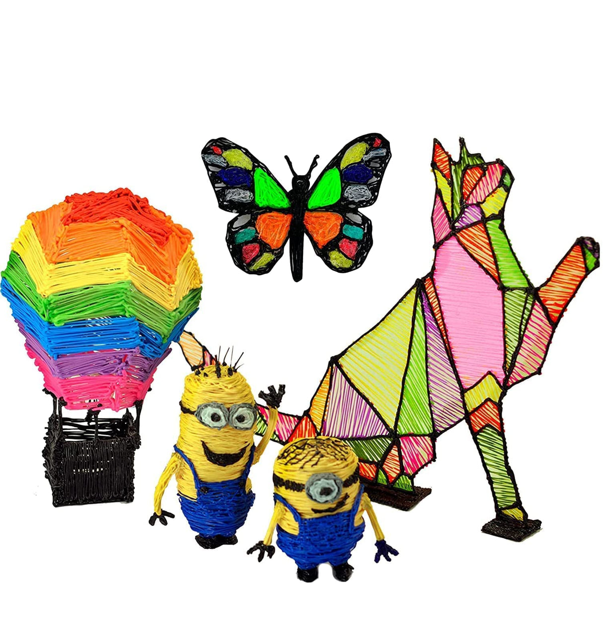 24 Colors 3D Pen Filament. Includes 20 Vibe Colors and 4 Glow in Dark Colors. 10 Feet, 1.75mm Each. PLA Kids Safe Refill INKjetsclub