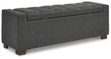 Signature Design by Ashley Cortwell Ottoman Tufted Entryway Storage Bench, Charcoal Gray Signature Design by Ashley