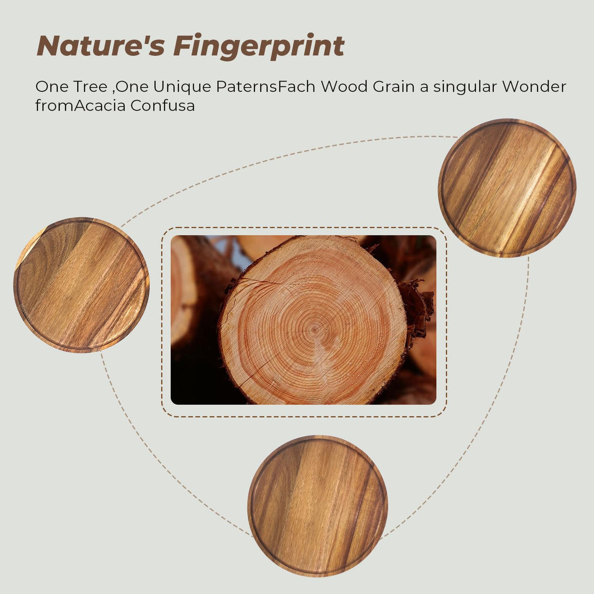 11.5 Inches Round Wood Tray,Coffee Table Tray for Home Decor, Acacia Wooden Serving Tray, Decorative Tray for Kitchen Dining Room,Candle Tray Appetizer Charcuterie Board,Tablas de Madera para decorar Misecrisa