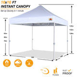 ABCCANOPY Commercial Pop Up Canopy Tent 10x10 Premium-Series, White ABCCANOPY