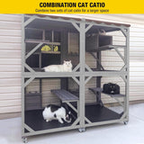 Cat House Outdoor Catio for Catis Mobile Enclosures on Wheels Large Cat Cage with Waterproof Cover,Resting House,62.8" Aivituvin