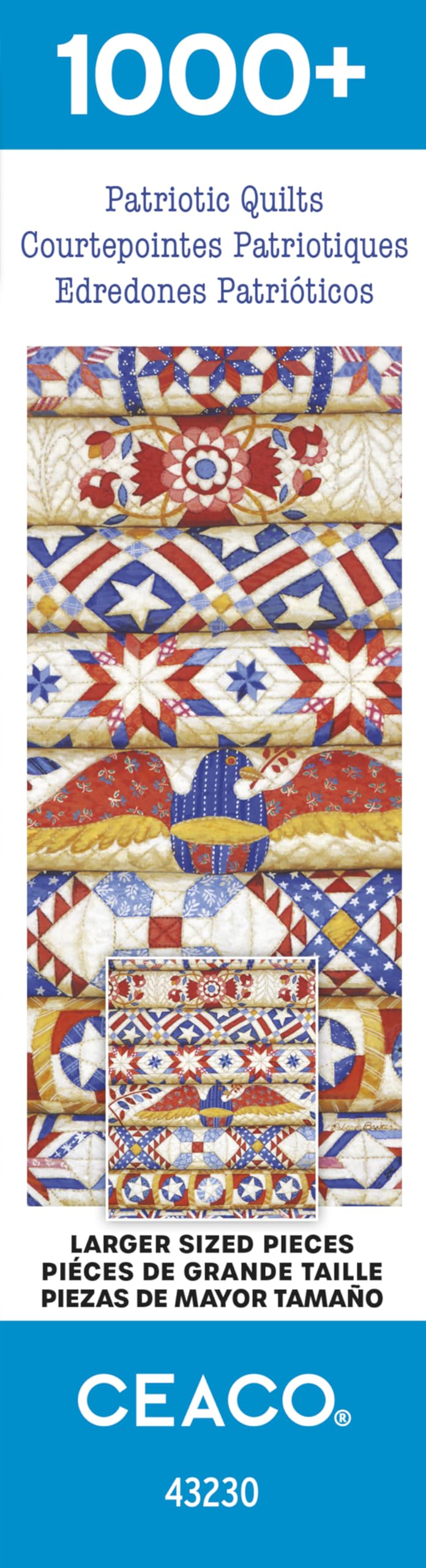 Ceaco - Patriotic Quilts - 1000 Larger Sized Piece Jigsaw Puzzle Ceaco