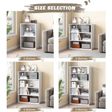 NELYE Basic Open Shelf Bookcase - 4-Tier Wooden Cube Storage Shelves Split Bookshelf, White NELYE