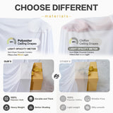 PartyVillage 20ftx40ft White Ceiling Curtain for Wedding Parties – 4 Panels Wrinkle-Free 40 FT Long Tent Draping Curtains for Wedding, Birthday & Theme Parties, 40ft Height with Rod Pocket Party Village