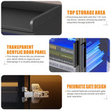 Dystler Display Cabinet with Adjustable Shelves, 65" Tall Bookcase with LED Lights/Human Sensor, 5 Tier Display Case for Collectibles Bedroom Living Room Office, Black - Transparent Acrylic Doors Dystler