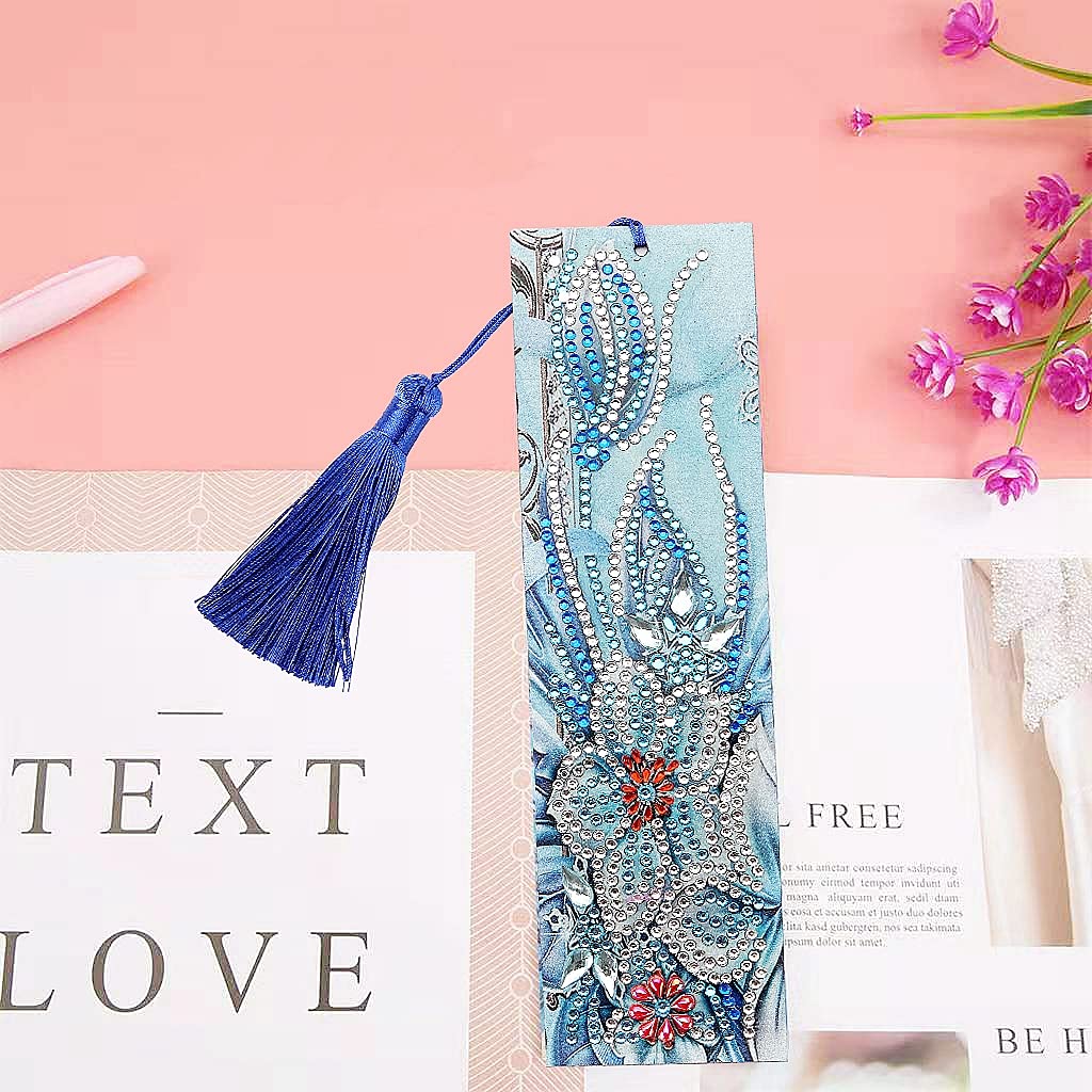 Generic 5D Diamond Painting Notebook and Bookmark Kits Butterfly Among Flowers Cover Leather Special Shaped Journal Sketchbook Crystal Diamond Art Hardcover Dairy Book Festival Birthday Gift 21x15cm Generic