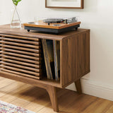 Modway Render Mid-Century Modern 37" Vinyl Record Display Stand in Walnut, 37 Inch Modway