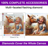 Horse Diamond Art Kits for Adults, Diamond Painting Kits for Adults, 5D DIY Gem Arts Craft Kits, Full Drill Diamond Round Dots Painting, 14" x 14" croshom