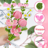 MACIOZE 600 Pcs Pink Pipe Cleaners Craft for Flowers, Pastel Chenille Stems for DIY Art Projects Creative Gift(6 Colors), Bulk Fuzzy Pipe Cleaner Flower Kit, Ideals for Party Decor (Pink Flower) MACIOZE