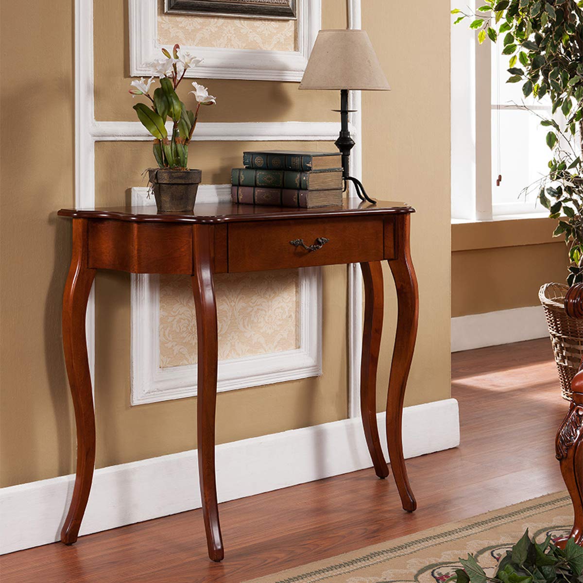 All Things Cedar Classic Accents HR116 Curved Console Table, Cherry All Things Cedar