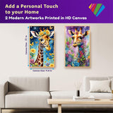 OFRKE 2-Piece Giraffe Diamond Painting Kits for Adults, Round Full Drill 5D DIY Diamond Art Kits for Home Wall Decor 12"x20" OFRKE