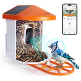 RCA Smart Bird Feeder with HD Camera – AI Bird Recognition Technology, Infrared Night Vision, Solar Powered, Two-Way Audio, Waterproof/Dustproof, WiFi-Enabled, Cloud Storage, App-Control RCA