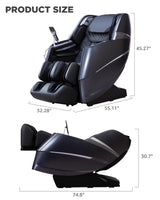 Oversize 4D Massage Chair Full Body Zero Gravity Massage Recliner Chair SL Track O2 Ionizer Motorized Extension Calf Kneading Massage Yoga Stretch Back Heating 20 Modes Space Saving AI Control Glossy CareTech