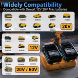 LILEIPOWER 2Pack 20V 6.0Ah Battery Replacement for Dewalt 20V Max Battery and DCB102 Charger Combo Compatible with Flexvolt 20V/60V Battery DCB206 DCD/DCF/DCG/DCS Cordless Power Tools LILEIPOWER