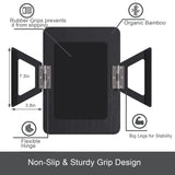 Danfoxer Couch Arm Tray,Bamboo Folding Sofa Tray,Sofa Armrest Trays Clip-On Couch Desk for Drinks,Snacks,Phone,Remote Control（Black） Danfoxer