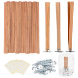 Ziosxin 800pcs Smokeless Cherry Wood Candle Wicks-Long Lasting Flame-Easily Burn, Candle Cores with Stand and Glue Dot Ziosxin