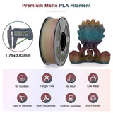 Amoybaby Matte Rainbow PLA 3D Printer Filament, Multi-Color Changing PLA Filament 1.75mm, Matte Finish&High Precision 3D Printing Filament, 1kg Spool Solar Horizon, Fits for Most FDM 3D Printers Amoybaby