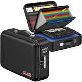 COLCASE Fireproof Document Box, Hard Case Fireproof File Organizer with Lock Hard-Shell Design Fireproof Water Resistant Safe Box for Important Documents Certificates Laptop Passports Black COLCASE