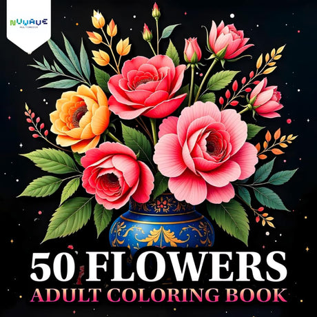 Flower Coloring Book for Adults: A Floral Coloring Book with 50 Beautiful Designs for Stress Relief and Relaxation WoodArtSupply