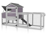 MEDEHOO Chicken Coop for Outdoor - Poultry Cage with Wheels, Nesting Box, Leakproof Pull-on Tray, and Asphalt Waterproof Roof - Grey MEDEHOO