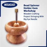 MegaCast Wooden Bead Spinner, Bead Loader Spinner with Needle Jewelry Making Bead Holder for Craft Stringing Beads MegaCast
