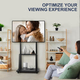 Maiproo Rolling TV Stand with Wheels for 32-75 Inch Heavy-Duty Mobile TV Cart LCD LED OLED Flat Panel Screens Smartboard Holds up to 100lbs Portable TV Stand on Wheels with Shelf Height Ajustable Maiproo