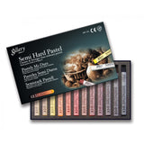 Mungyo Gallery Semi-Hard Pastels Cardboard Box Set of 12 - Earth Tones MUNGYO