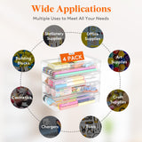 Lifewit Plastic Pencil Box with Snap-tight Lid, Large Capacity Hard Pencil Case, Craft organizer for Art Supply,Office, 4 Pack Lifewit