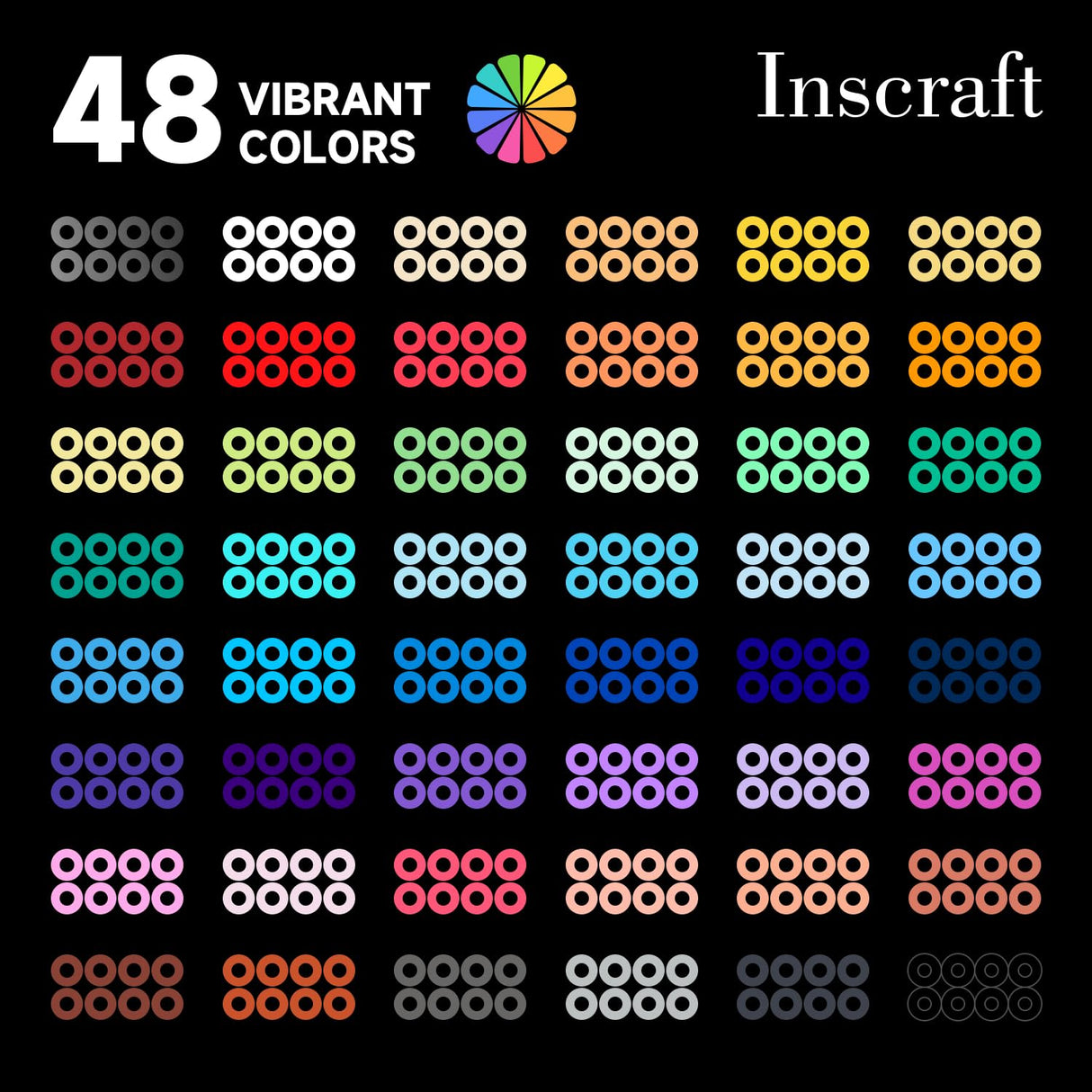 INSCRAFT 28,000 Mini Fuse Beads, 2.6mm 48 Colors Melty Beads with 7 Pegboards 15 Ironing Sheets 2 Tweezers 2 Ironing Papers & 6 Chain Accessories INSCRAFT