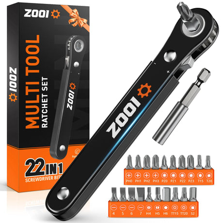 ZOOI Stocking Stuffers for Adults Men, Christmas Gifts for Men Ratcheting Pocket Screwdriver, Mens Gifts for Dad 90 Degree Right Ratchet Screwdriver, Dad Gifts for Him, White Elephant Gifts for Adults ZOOI