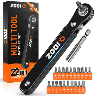 ZOOI Stocking Stuffers for Adults Men, Christmas Gifts for Men Ratcheting Pocket Screwdriver, Mens Gifts for Dad 90 Degree Right Ratchet Screwdriver, Dad Gifts for Him, White Elephant Gifts for Adults