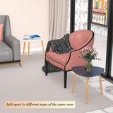 Bambloom Bamboo Nesting Coffee Tables - Small Coffee Table for Living Room, Set of 2 Triangle End Table Modern Side Table for Bedroom Apartment Balcony Yard Small Spaces, (White & Gray) Bambloom