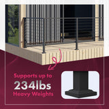 CR Fence & Rail Level Drilled Cable Railing Post, 2pcs 36 inch Powder Coated Fence Post, Metal Posts for Cable Railing Kit, Black Metal Deck Railing Post for Indoor, Outdoor, Porch, & Balcony (36") CHR