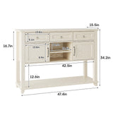Vabches Entryway Table with 2 Sliding Barn Doors, 47" Farmhouse Console Table with Storage and 3 Drawers, Wood Rustic Sofa Table for for Living Room, Entryway, Hallway, White Grey Oak Vabches