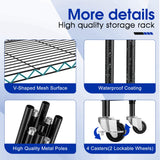 Homtell Adjustable 6-Tier Heavy Duty Wire Shelving Rack, 14" D x 24" W x 71" H Storage Shelves with Wheels, 750 lbs Capacity Rolling Metal Shelving for Garage, Pantry, Kitchen, Closet Homtell